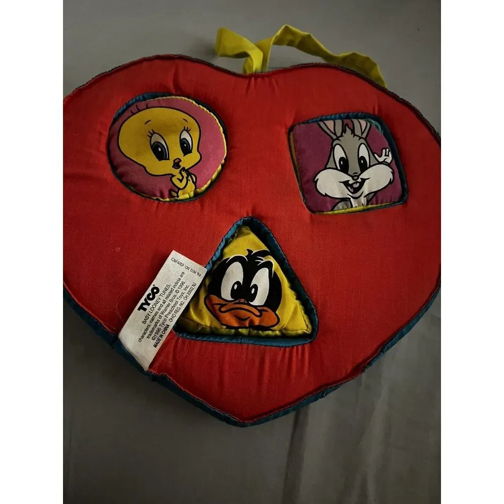 Vintage 1996 Tyco Baby Looney Tunes Soft Pop Out Shapes‎ Heart Sorter Toy Rattle